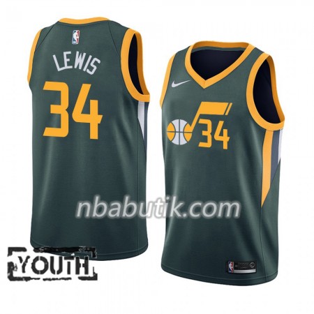 NBA Børn Trøje Utah Jazz Trey Lewis 34 2018-19 Nike Grøn Swingman NBA Børn Trøje Utah Jazz Trey Lewis 34 2018-19 Nike Grøn Swingman